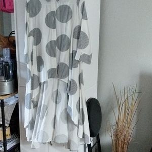 P Luca black and white cape top